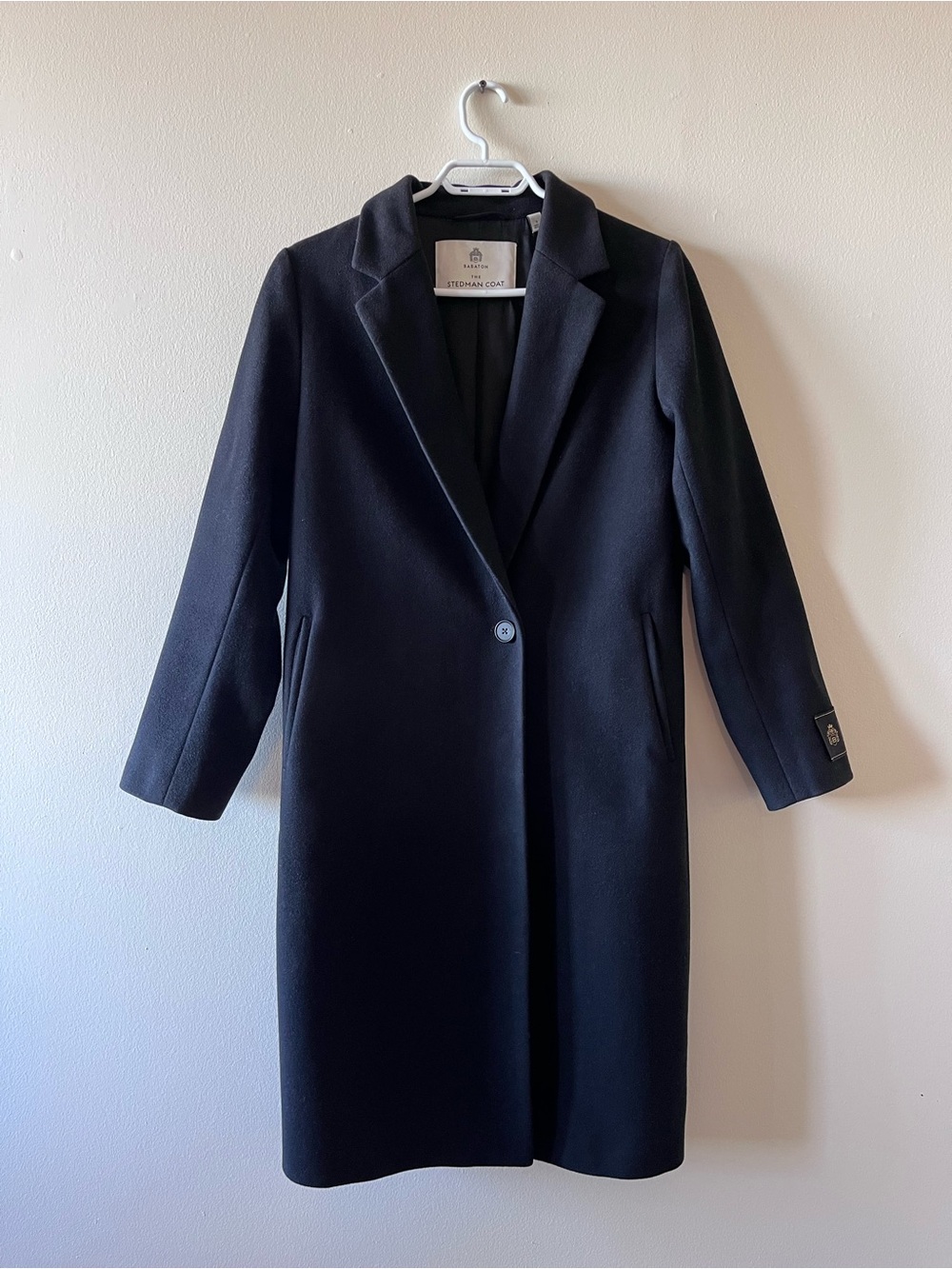 Babaton The Stedman Coat Size S Black Virgin Wool Classic Fit